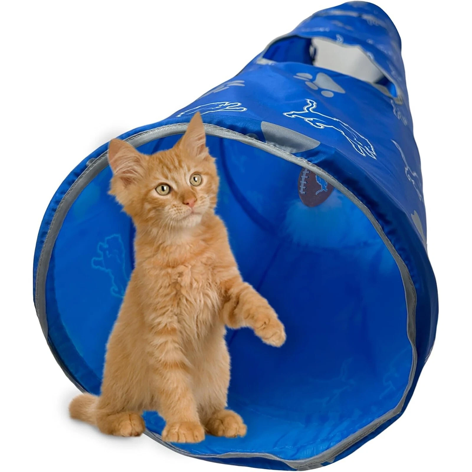 Pets First NFL Cat Tunnel Tube Toy & Plush Football Toy Filled with Catnip