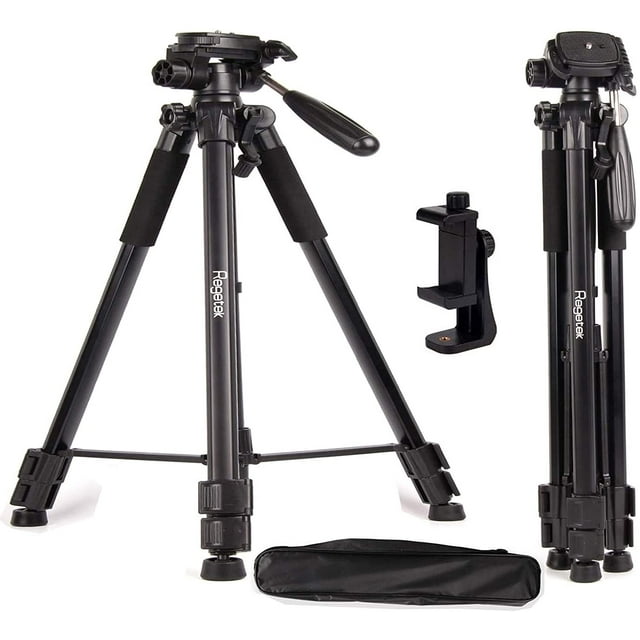 Regetek Travel Camera Tripod Aluminium Alloy Tripod, Black Plactic Ball Head