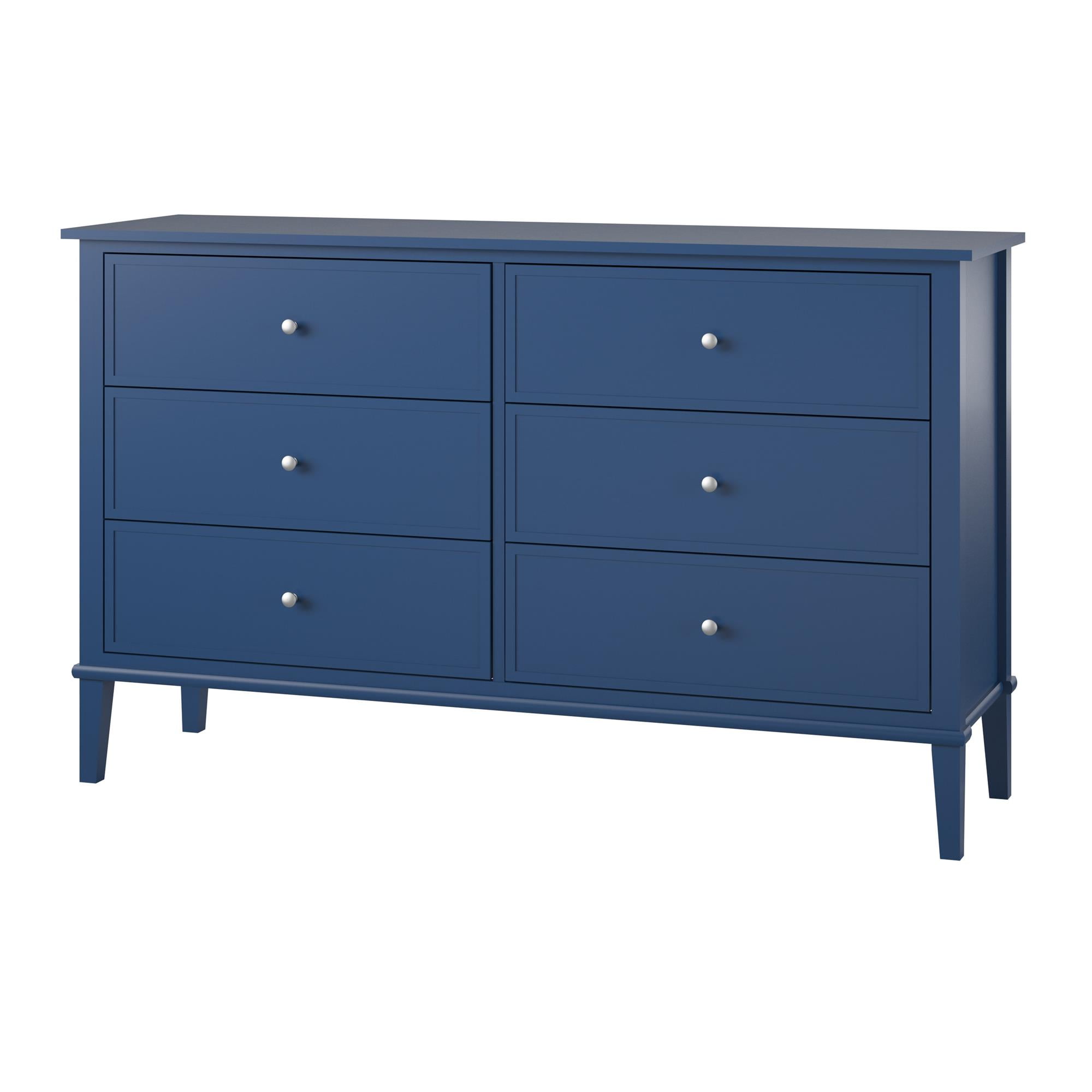 Desert Fields Eclectic Boho 6-Drawer Dresser, Navy