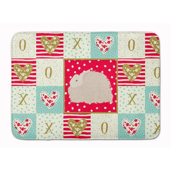 Carolines Treasures CK5386RUG Fluffy Angora Rabbit Love Machine Washable Memory Foam Mat Red 19 X 27" multicolor
