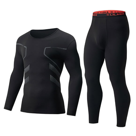 Mens Long Johns Thermal Set, Mens Solid Color Warm Thermal Underwear Set