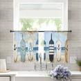 thumbnail image 2 of Blue Coastal Sheer Curtains 54 Inches Length 2 Panels Set, Window Sheer Curtains for Living Room/Bedroom, Ocean Nautical Anchor Wood Barn Beach Light Filtering Rod Pocket Curtain 52'' x 54'' x 2, 2 of 7
