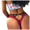 thumbnail image 1 of Braguitas tanga de encaje de cintura baja para mujer - Ropa interior sexy con diseño de corazones, poliéster, apta para todas las estaciones, 1 of 5
