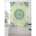 thumbnail image 2 of Sheer Curtains 63 Inch Length, Green Floral Semi Sheer Curtains Light Filtering Window Treatment, round Floral Ethnic Abstract Patterned Privacy Voile Drapes for Living Room Bedroom 52x63 Inch, 2 of 7
