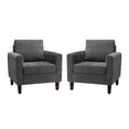 thumbnail image 2 of HULALA HOME Ganymedes Comfy Accent Club Chair with Wood Base by  GREY Set of 2 2-Piece, 2 of 5