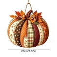 thumbnail image 2 of 1 Piece Pumpkin Shaped Wooden Hanging Sign, 2D Single Side Printed Pendant, Rustic Wall Door Decor for Halloween Thanksgiving Fall Holiday Home Party Decoration, 2 of 7