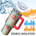 thumbnail image 5 of OBREWU Pioneer Flower Tumbler with Handle and Lid,40oz Pioneer Flower Double Wall Vacuum Insulated Tumbler,Pioneer Flower Cups Gift for Women and Men, 5 of 7