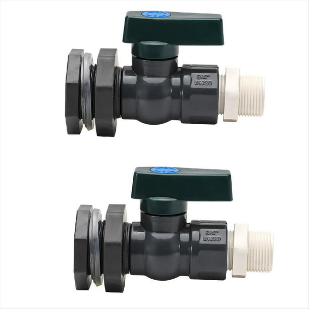 Kit de Grifo de PVC, Válvula de Barril de Lluvia de 3/4 Pulgadas con Conector de Mamparo, Adaptador de Manguera, Antigrietas, Antioxidante, Anticorrosión, DN20