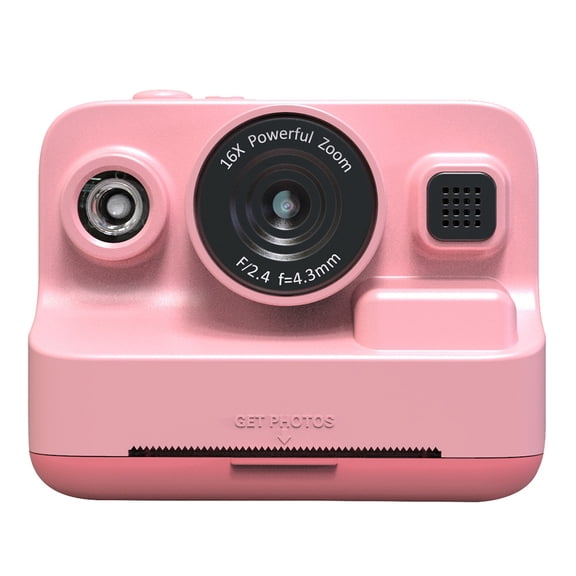 Hunkstar HC200 Instant Print Portable Camera for Kids with 32GB SD Card,16X Zoom,1080p Full HD,Digital Video Camera Gifts for Girls Boys Age 3-12,Pink