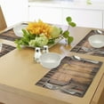 thumbnail image 4 of Ambesonne Rustic Place Mats Set of 4, Dated Door Barn House, Standard Size, Chocolate, 4 of 6