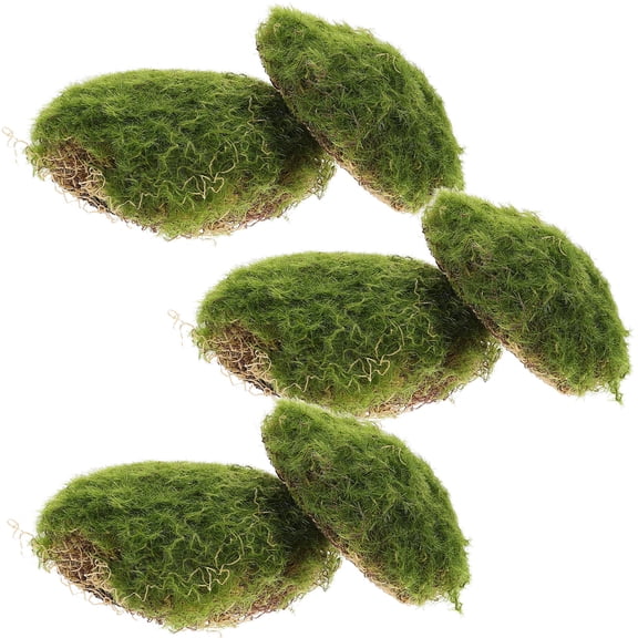 FOMIYES 6Pcs Emulated Mossy Stone Green Foam Plastic for Garden Landscaping