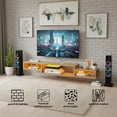 thumbnail image 3 of INICO Mueble Flotante para TV 70" con Luces LED, Repisas Flotantes de Pared para TV con Toma de Corriente, Sencillo y Ahorra Espacio Debajo para Sal&oacute;n, Dormitorio, Roble Blanco, 3 of 8