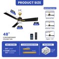 thumbnail image 3 of ModFusion 48" Modern Industrial Ceiling Fan with LED Light, 3-Blade, Remote & App Control, Black and Gold, 3 of 11
