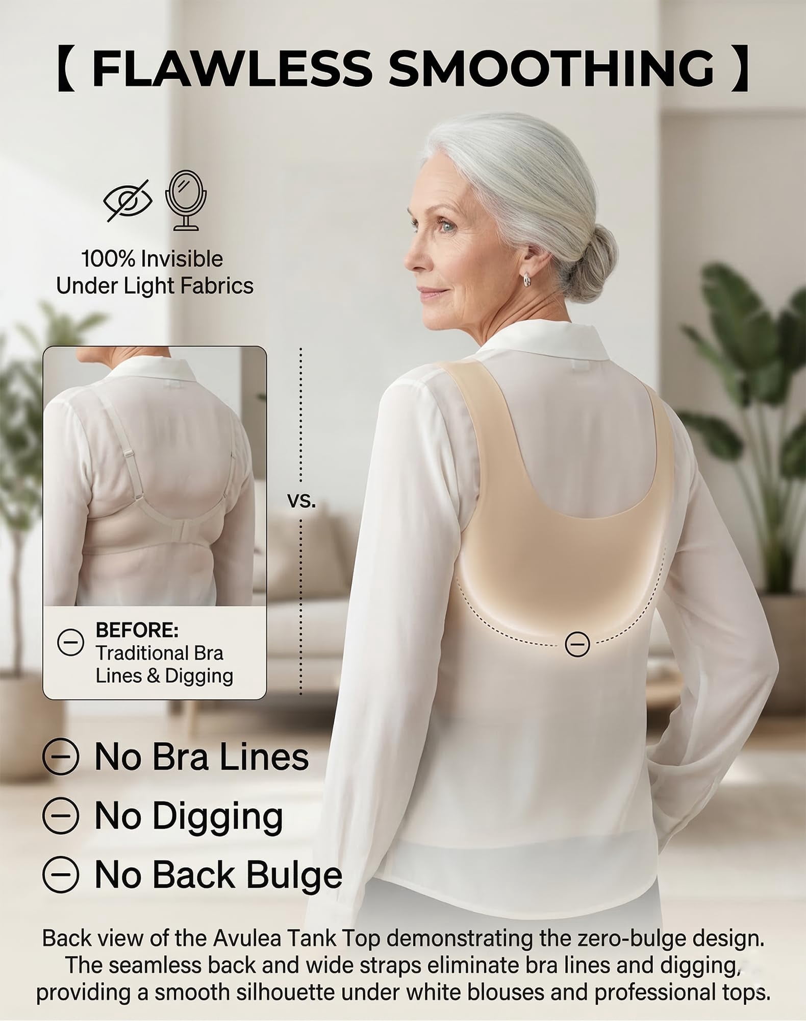 Avulea's Built in Comfort Bra Tanktop, Avulea Padded Tank Tops for Women with Support, Seamless Shaper Cami & Braless Tops