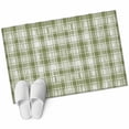 thumbnail image 6 of Sage Green Plaid Bathroom Rug Washable 2x3 Entryway Rug Non Slip Modern Art Checkered Farmhouse Front Door Mat Low Pile Indoor Doormat Throw Floor Carpet for Kitchen Bedroom Entrance, 6 of 8
