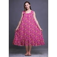 thumbnail image 2 of Bimba Fuschia Pink Floral Artistic Dragonfly & Sleeveless Cotton Nightgowns For Women Printed Mid-Calf Length Sleepwear XXX-Large, 2 of 6