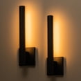 thumbnail image 4 of C Cattleya 1-Light Matte Black Dimmable LED Outdoor Wall Light with Frosted Glass Diffuser(2-Pack), 4 of 8