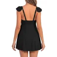thumbnail image 5 of Sociala Maternity Ribbed One Piece Swimsuit Ruffle Twist Front Bathing Suit Retro Ruffle Swimwear, 5 of 5