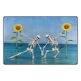thumbnail image 2 of Ryvnso Skull Sunflower Dancing Area Floor Mat Non-Slip Carpet Soft Rugs Doormats 31" x 20", 2 of 7
