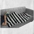 thumbnail image 6 of Stripe Soft Flannel Fleece Blanket, Monochrome Classic Striped Design with Symmetric Horizontal Lines Image, Cozy Plush for Indoor and Outdoor Use, 70" x 90", Charcoal Grey and White, by Ambesonne, 6 of 6