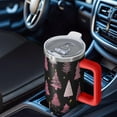 thumbnail image 6 of Black and Pink Christmas Tree Pattern Tumbler with Handle and Lid,40oz Double Wall Vacuum Insulated Tumbler,Cups Gift for Women and Men, 6 of 7