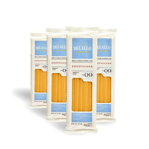 DeLallo Fettuccine Pasta, Non GMO, Kosher, 16 oz Bag, (4 Pack)
