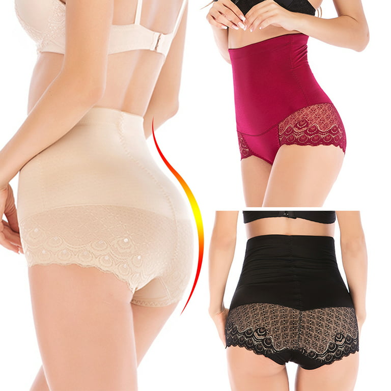 Women's High Waist Seamless Body Shaper Briefs Firm Control Tummy Thong Shapewear  Panties Girdle Underwear, Black, 3XL 