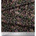 thumbnail image 2 of Soimoi Black Cotton Duck Fabric Flowers & Buds Watercolor Printed Craft Fabric by the Yard 44 Inch Wide, 2 of 3
