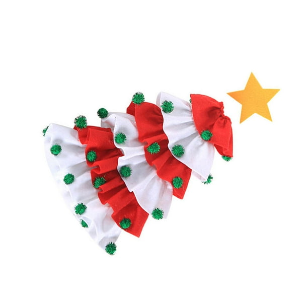 Monstrate Cubierta de botella de vino de árbol de Navidad, manga de bola en forma de estrella, de comedor, ropa de Navidad de Año Nuevo, Kits de decoración para fiestas Rojo