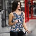 thumbnail image 6 of KLL Flower Print Womens Tank Top Sleeveless Workout Tops Athletic Running Shirts Yoga Gym Clothes-XX-Large, 6 of 7