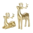 thumbnail image 5 of Toyandona Golden Resin Deer Figurine Xmas Home Decor for Desktop and Bookshelf 2Pcs, 5 of 8
