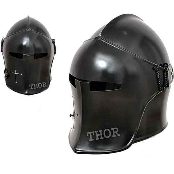 Medieval Knight Templar Crusader Barbuta Helmet Armour Spartan Black Finish Rustic Vintage Home Decor Gifts
