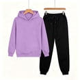 thumbnail image 2 of Cethrio Boys Athletic Outfit Sets, Casual Running Long Sleeve 2 Piece Boys' Activewear Purple Size 9-10 T, 2 of 5
