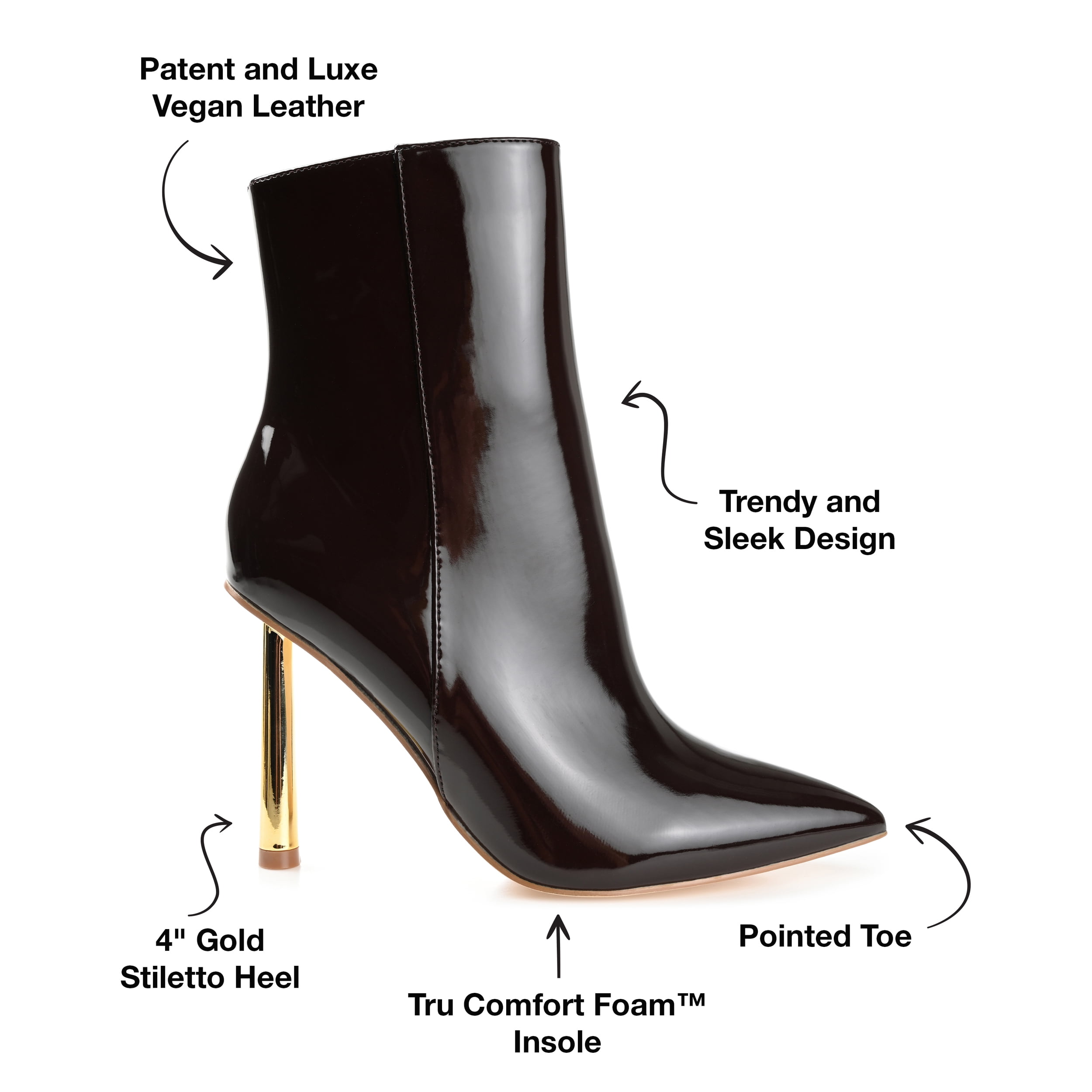 Journee Womens Rorie Pointed Toe Stiletto Ankle Booties