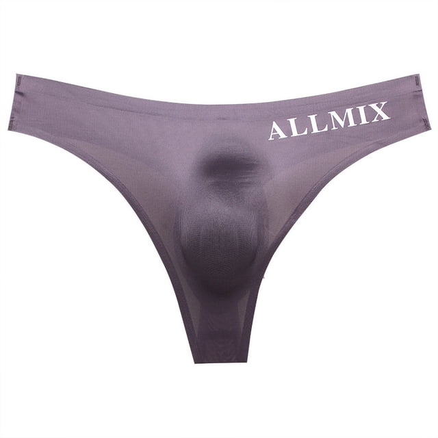 Tanga sexy de cintura baja para hombre, con letras deportivas, finas, transparentes, que muestran la cadera, de seda helada, sin costuras, de triángulo