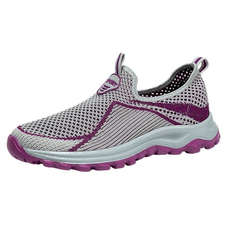 OJSFQUFP Womens Casual Shoes Ladies Sneakers Breathable Casual Sneakers Lightweight Sports Women Shoes Work Flats Office Shoes Women Sneakers Grey 39
