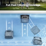WYBOT B1 Robotic Pool Cleaner, Floor and Wall Cleaning, 120min Runtime Cordless Pool Robot for Inground & Above Ground Pools, Smart Navigation, Self-Parking, Dual Side Brushes, Black Green