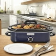 thumbnail image 3 of MAGNIFIQUE Blue 4 Quart Manual Slow Cooker with Ceramic Stoneware for Family Dinner, 3 Setting High/Low/Warm, 3 of 7