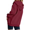 thumbnail image 6 of Lumtrix Womens Zip Up Hoodie Oversized Sweatshirt Soft Fleece Pullovers Comfy Sweatshirts with Pocket Wine L, 6 of 10