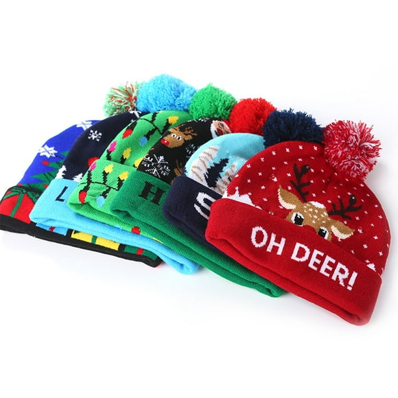 MSTOKIN Light Up Christmas Hat-LED Christmas Hat,with 6 Colorful Led Lights 3 Flashing Modes for Xmas New Year Party