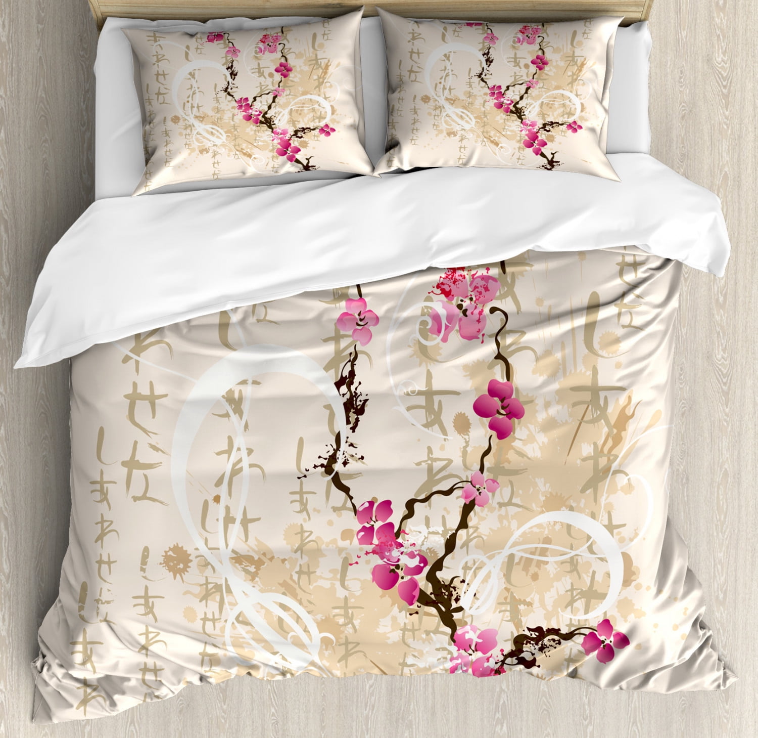 Cherry Blossoms Comforter Set Queen Size for Girls Women Japanese Red Floral Decor Bedding Set Adult Teens Japanese Style Quilted Coverlet Ukiyoe Theme Soft Bed Cover Mount Fuji Pattern Coverlet Set