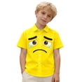 thumbnail image 4 of WOYY Girls Short Sleeve Shirt Cool Cartoon Expression Print Button Down Shirt, Sizes 3-15, 4 of 5