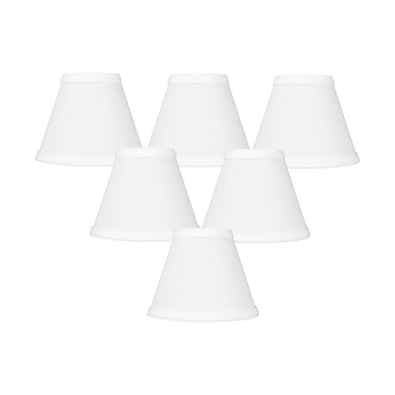 Set of 6 Chandelier White Linen Clip-On Lampshade 3x6x5