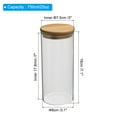 thumbnail image 2 of Unique Bargains 25 oz Glass Jar with Airtight Bamboo Lid Glass Kitchen Container Clear Food Storage Jar (18x8cm), 2 of 6
