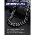 thumbnail image 6 of Bandmax 12MM Stainless Steel Mens Chain Necklaces Miami Cuban Link Black Chain for Men 26 Inches Chunky Cuban Chain Men Jewelry Birthday Valentines Father Day Gift for Dad Son Husband, 6 of 9