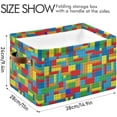 thumbnail image 4 of Storage Basket Building Colorful Blocks Storage Bin with Handle , Large Storage Cube Collapsible for Shelves Closet Bedroom Living Room 2PCS Decor Gifts, 4 of 7