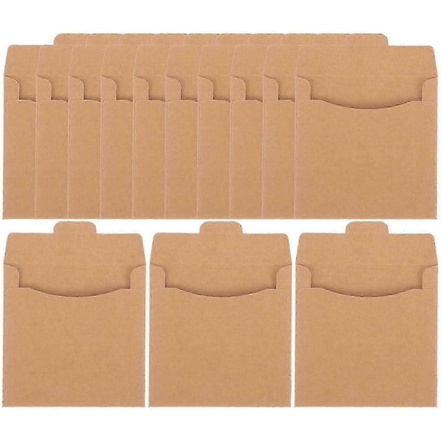 50pcs Kraft Paper Cd Sleeves Dvd Packaging Bag Cd Storage Bag Cd Envelopes