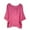 Hot Pink, variant on UAMVSH Summer Tops for Women Soft Cotton Linen Shirts with Pockets Baggy 3/4 Sleeve Crew Neck Casual Blouses Beach Vacation Outfits(Small,Hot Pink)