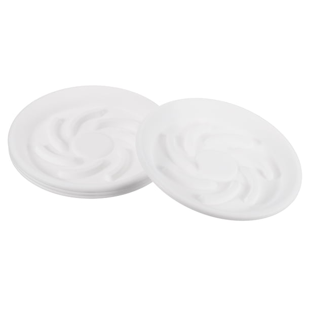 Bandeja de goteo de planta Uxcell de 6.5 pulgadas, bandejas redondas de plástico para macetas, platos de drenaje para macetas, bases blancas, paquete de 4