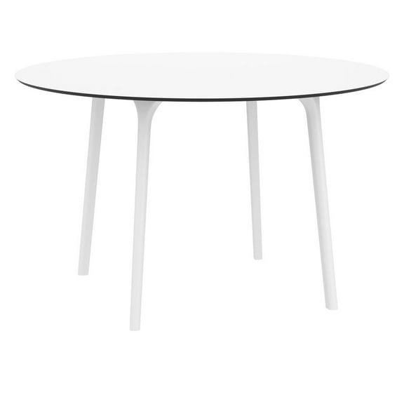 Compamia Maya 47" Round Patio Dining Table in White